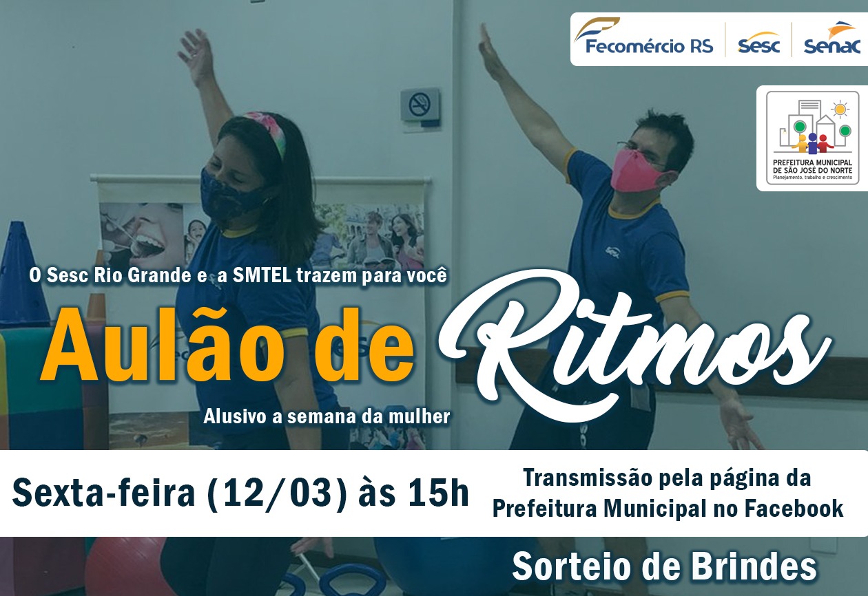 SMTEL e Sesc Rio Grande promovem Live aulão de ritmos alusivo a semana da mulher